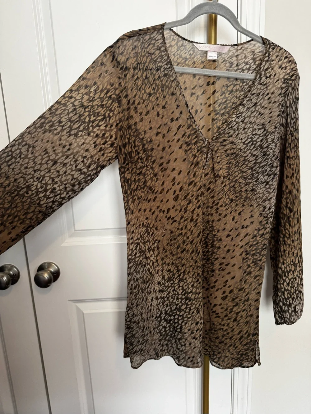 Victoria's Secret Leopard Print Sheer Swim Cover-Up - Picture 4 of 5